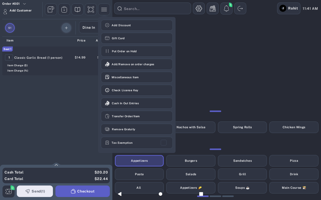 Order actions menu showing Put Order on Hold